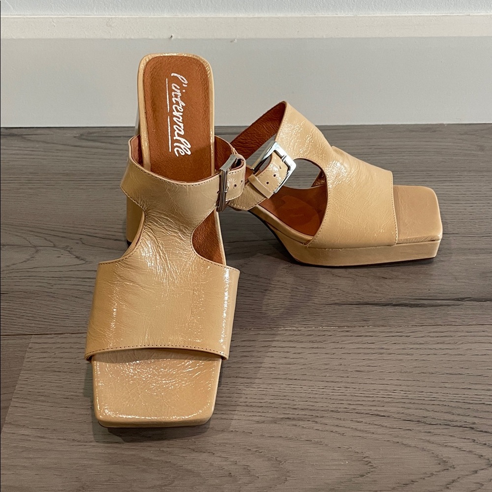 L'INTERVALLE Tan Leather Mules